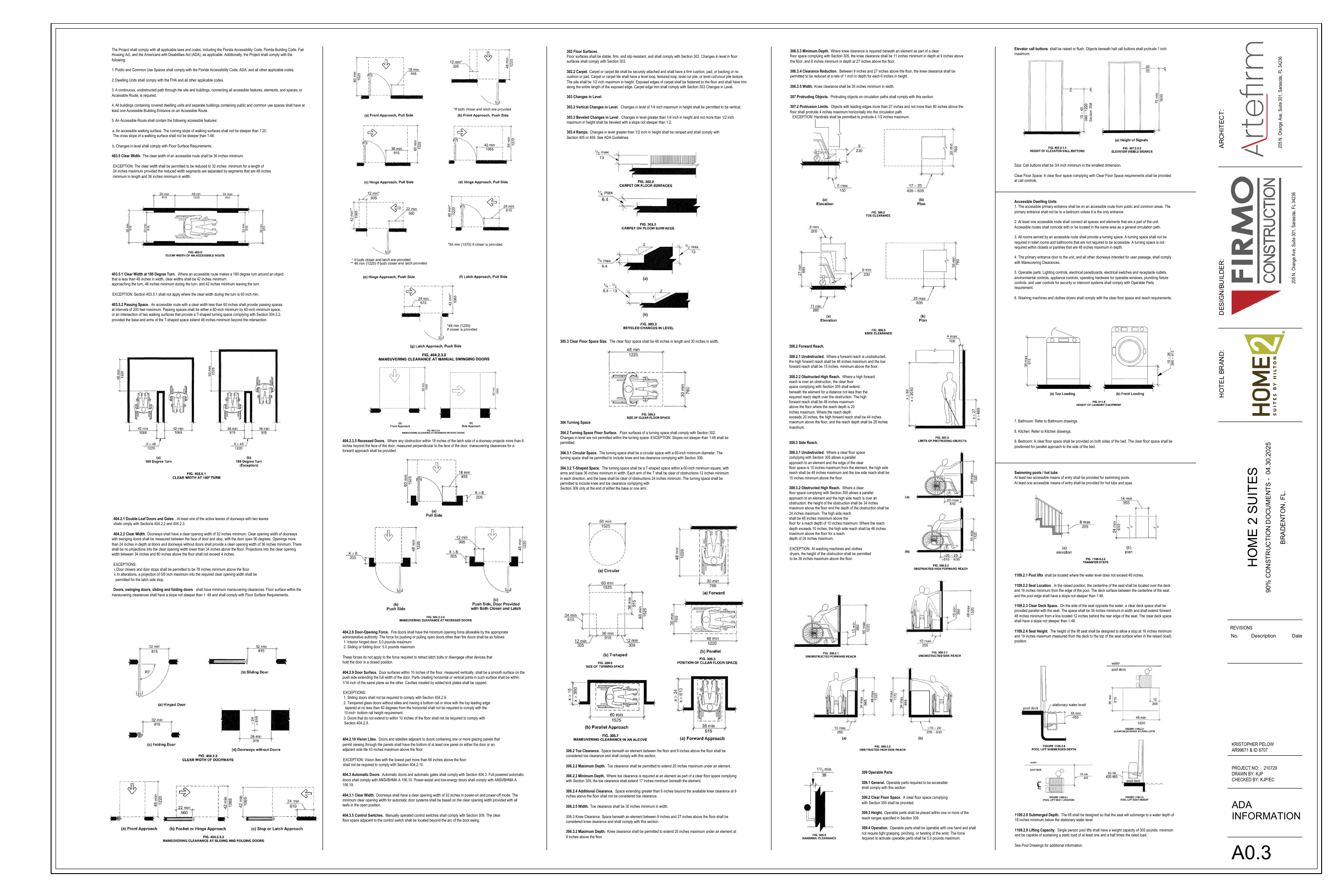 A0.3 ADA Information with original dimensions and accessibility figures