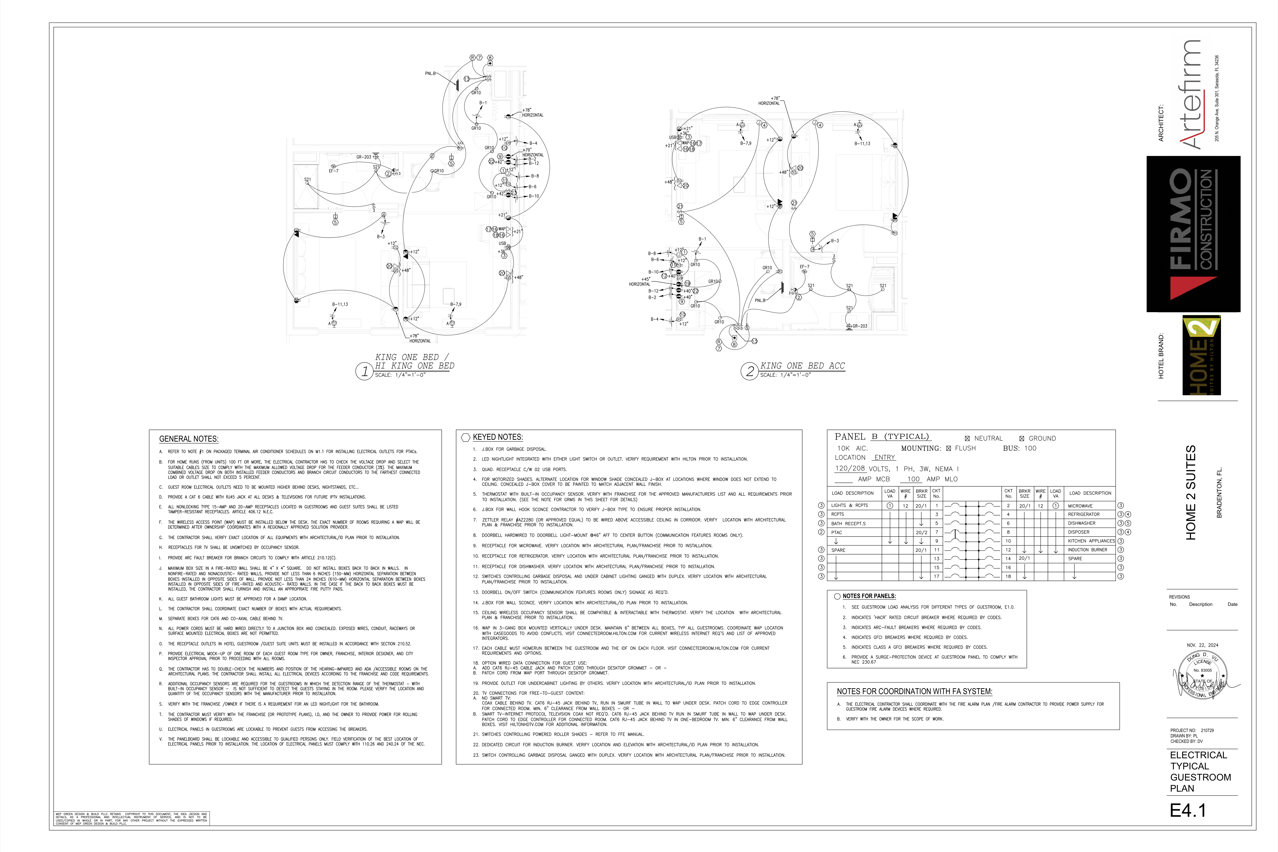 E4.1 Electrical Typical Guestroom Plan original source